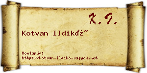 Kotvan Ildikó névjegykártya